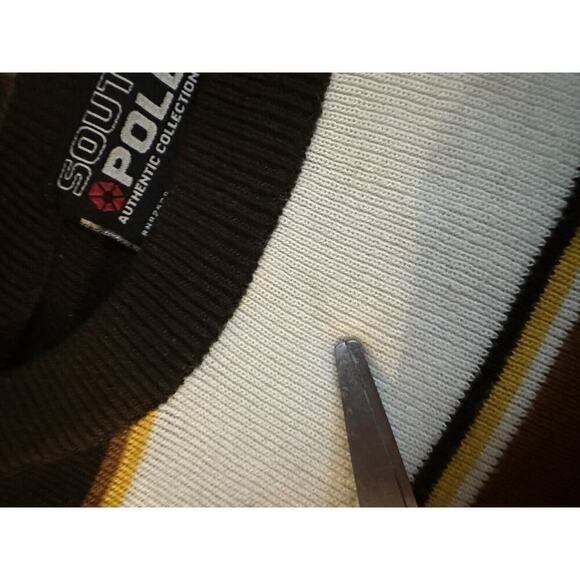 VINTAGE x SOUTHPOLE Short Sleeve Sweater Mens XL Oversized Skateboarding Striped - Picture 7 of 10